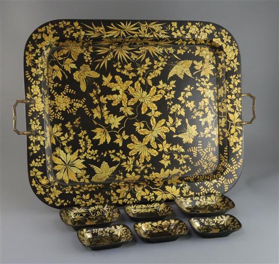 A Henry Clay papier mache tray, 5.5in. and 4.75in.